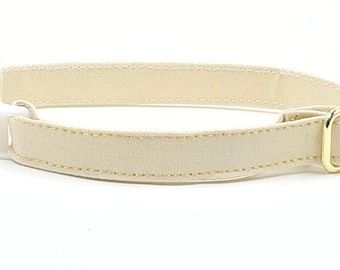 Shimmery Gold Cat Collar with Bell, Safety , Adjustable Cotton Fabric