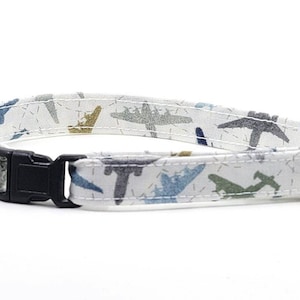 Collare per gatti &quot;Aerei&quot; disponibile in diverse misure, collari per gatti Breakaway, collari per gatti originali, moda per gatti, amante dei gatti, pilota