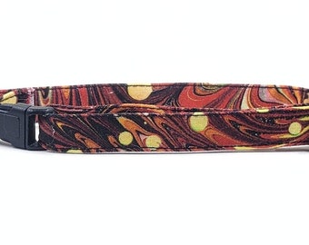 Sunset Lava Breakaway Cat Collars, Adjustable Fit for Kittens to Large Cats, Washable Durable Cotton Fabric