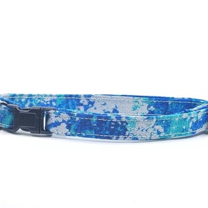 Blue Marble Breakaway Kitten Collar & Cat Collar - Fancy Cat Collar, Washable Cat Collar, Lightweight Kitten Collar