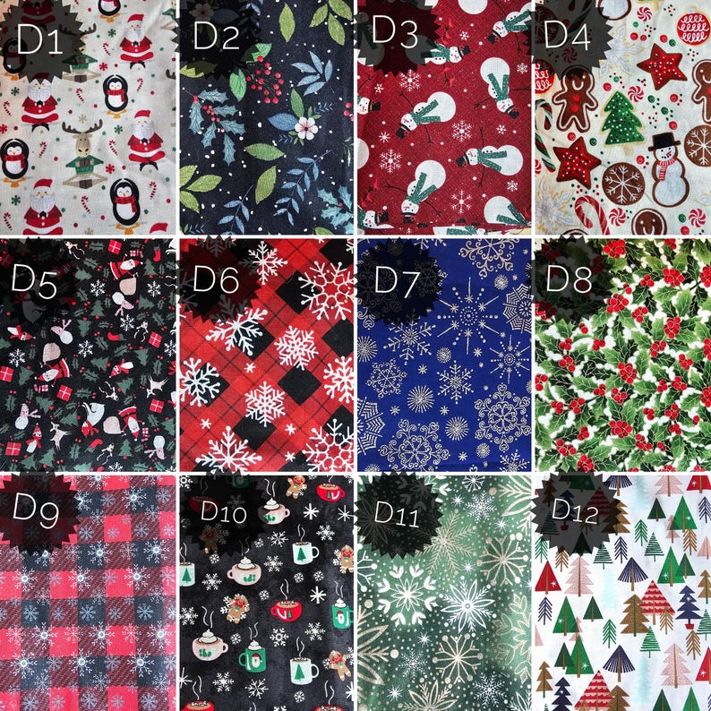 Christmas Cat Bandana, Pick a Pattern, Fits Over Cat Collar