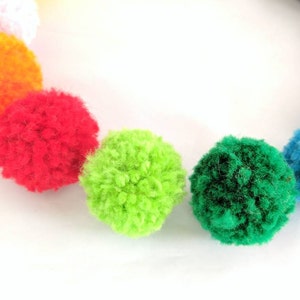 4 Pom Pom Ball Cat Toys 1.5 Balls Pick a Color, Opt Jingle Bell and Catnip, No Stuffing Cat Toy, Kitten Toys, Cat Yarn Ball Toy image 4