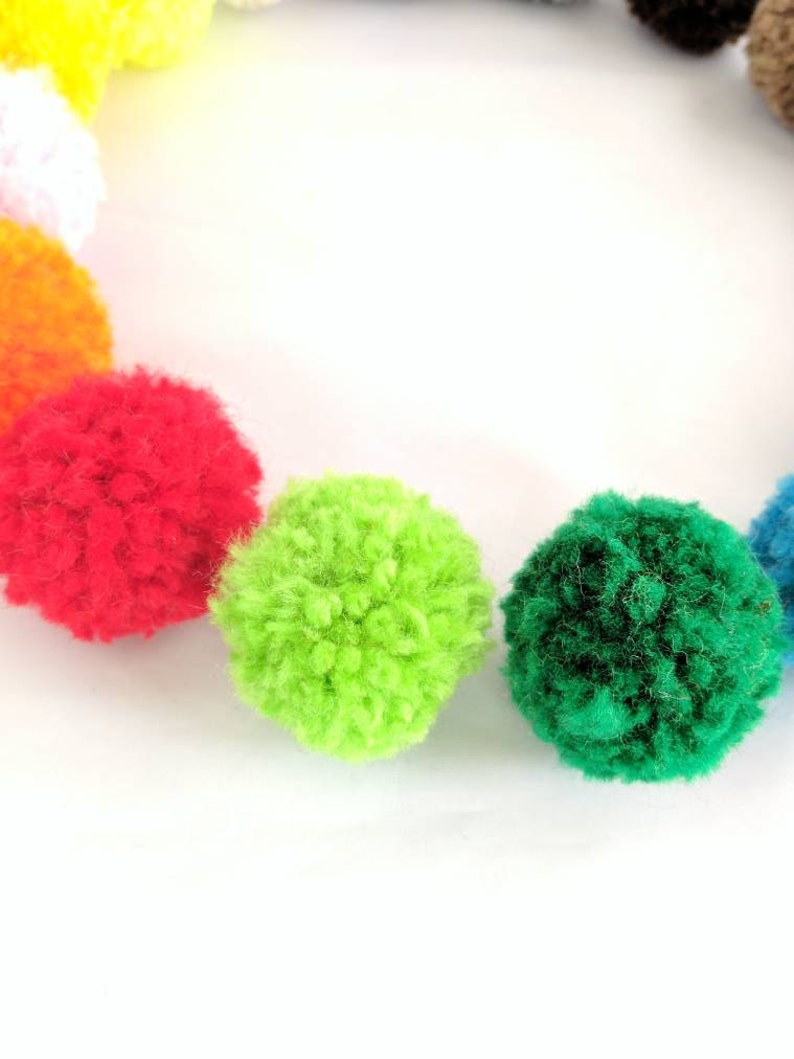 4 Pom Pom Ball Cat Toys 1.5 Balls Pick a Color, Opt Jingle Bell and Catnip, No Stuffing Cat Toy, Kitten Toys, Cat Yarn Ball Toy image 4