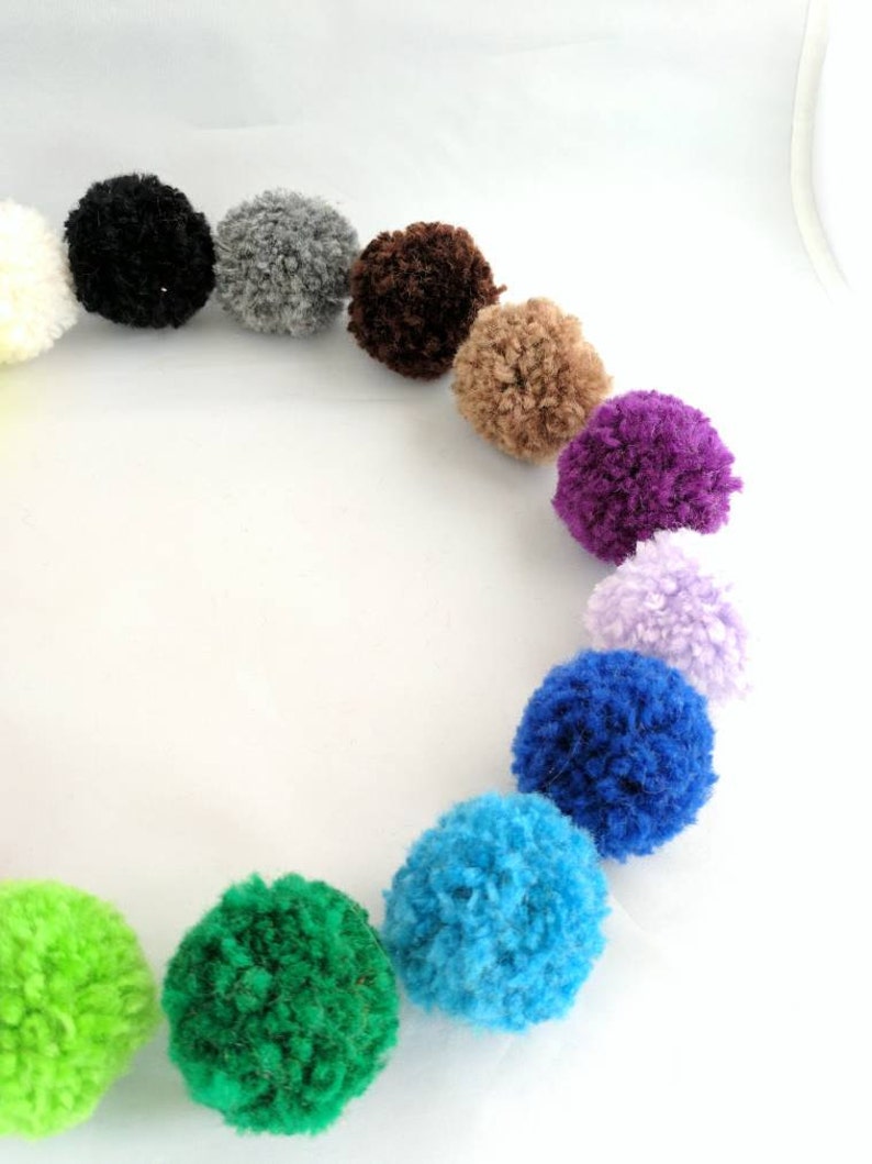 4 Pom Pom Ball Cat Toys 1.5 Balls Pick a Color, Opt Jingle Bell and Catnip, No Stuffing Cat Toy, Kitten Toys, Cat Yarn Ball Toy image 3