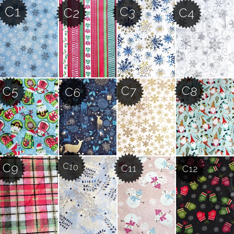 Christmas Cat Bandana, Pick a Pattern, Fits Over Cat Collar