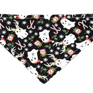 Spooky Reindeer Cat Bandana, Fits over the Collar, Made for Cats Size, Small Kitten Bandana, Scary Christmas Halloween Gift for Cat