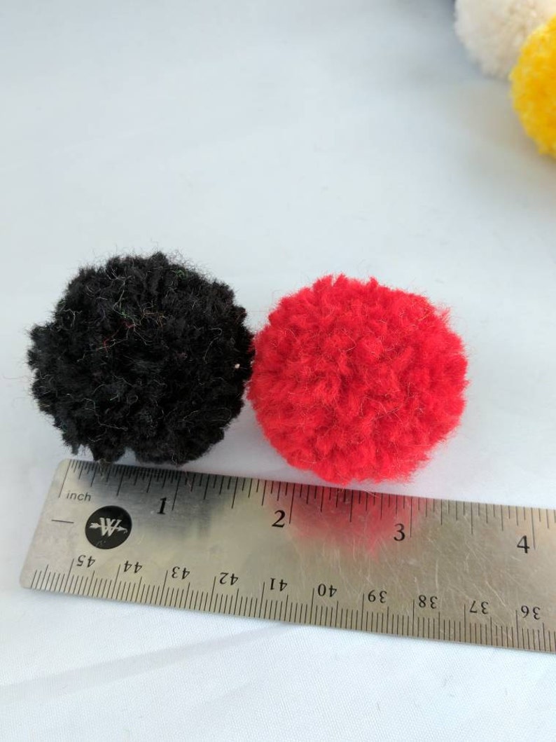 4 Pom Pom Ball Cat Toys 1.5 Balls Pick a Color, Opt Jingle Bell and Catnip, No Stuffing Cat Toy, Kitten Toys, Cat Yarn Ball Toy image 5