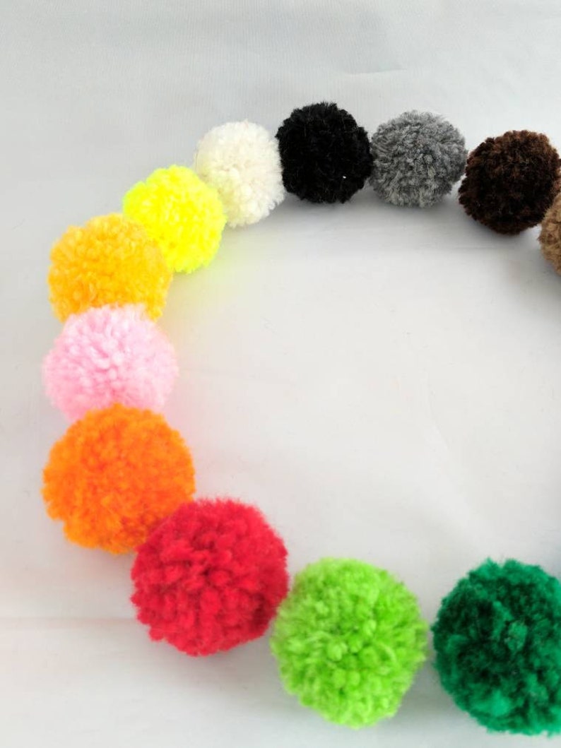 4 Pom Pom Ball Cat Toys 1.5 Balls Pick a Color, Opt Jingle Bell and Catnip, No Stuffing Cat Toy, Kitten Toys, Cat Yarn Ball Toy image 2