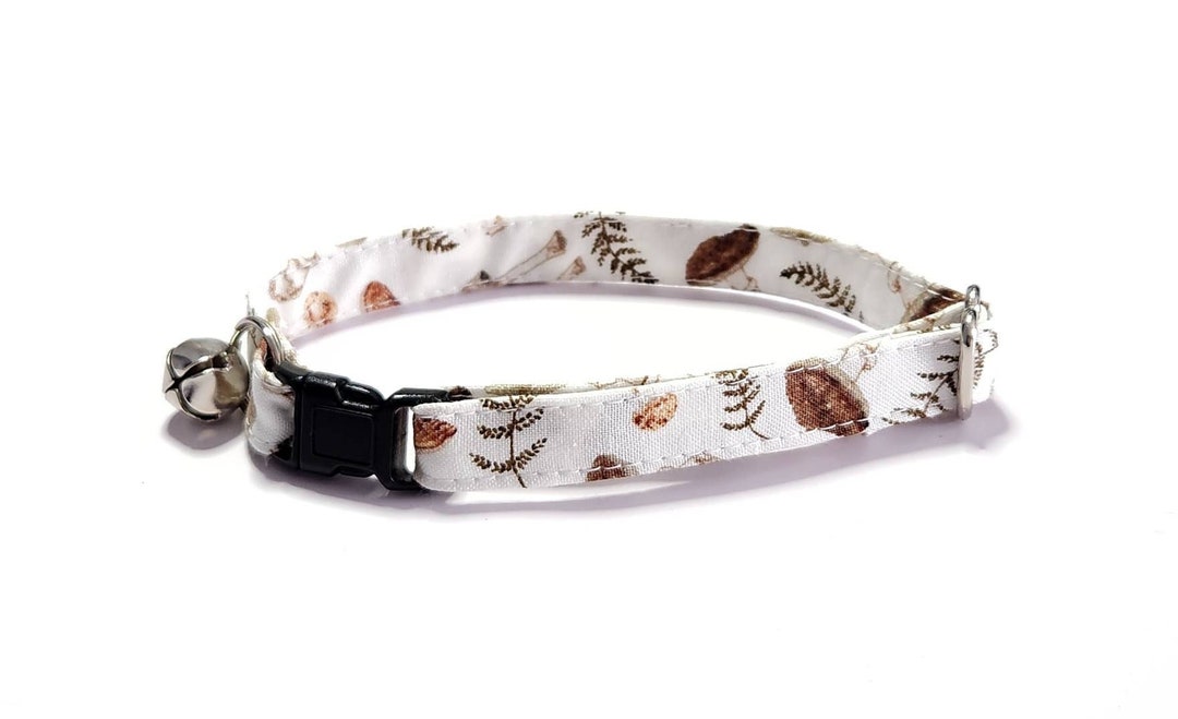 Image showcasing Mushroom Forest Cat Collars: Breakaway Safety, Adjustable Fit - Etsy