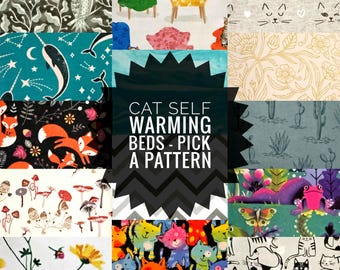 Self Warming Cat Bed – Cozy Flannel Fabric, Pick Your Pattern