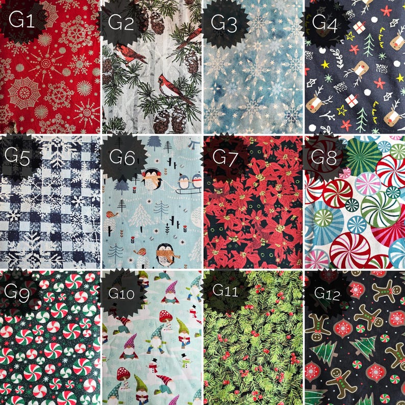 Christmas Cat Bandana, Pick a Pattern, Fits Over Cat Collar