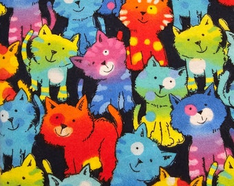 Krinklad kattmatta med regnbågskatter, vadderad kattmynta (17x17")
