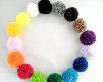 4 Pom Pom Ball Cat Toys 1.5" Balls Pick a Color, Opt Jingle Bell and Catnip, No Stuffing Cat Toy, Kitten Toys, Cat Yarn Ball Toy