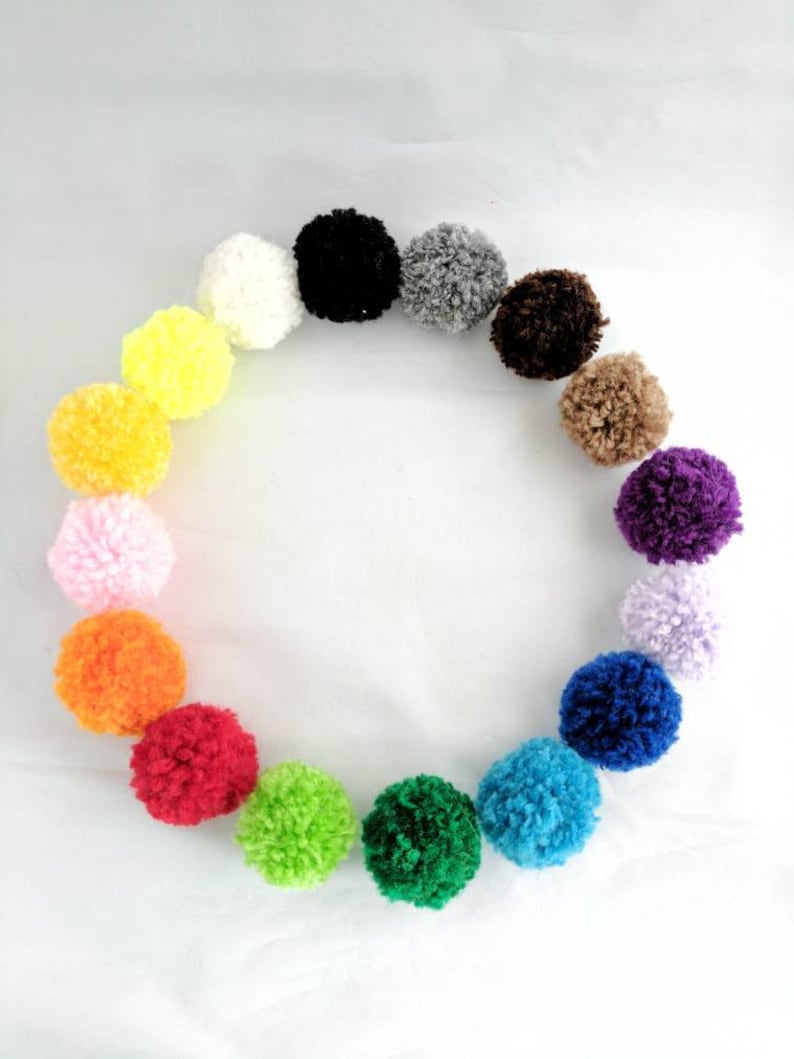 4 Pom Pom Ball Cat Toys 1.5 Balls Pick a Color, Opt Jingle Bell and Catnip, No Stuffing Cat Toy, Kitten Toys, Cat Yarn Ball Toy image 1