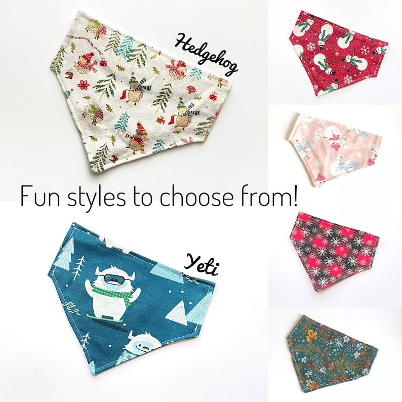 Holiday Cat Bandanas Over the Collar Style Personalized Etsy