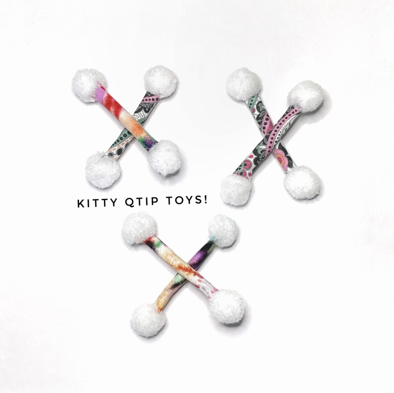 Kitty Swabs Cat Toys, Set of 3, Catnip Toys, Cat Gifts, Funny Kitten Toys, Fetch Toy for Cat, Catnip Valerian Silvervine, Cute Cat Toys