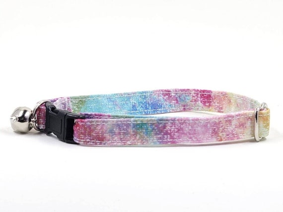 Pastel Tie Dye Kitten Collars Adjustable for Small Kittens to Large Cats Rainbow Boho Hippie Feline Kitty Collars Etsy Canada