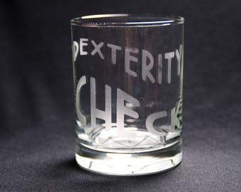 Dexterity Check - Natural 1 D&D cocktail glass whiskey tumbler