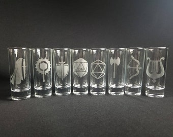 DnD Class Double Shot Glass