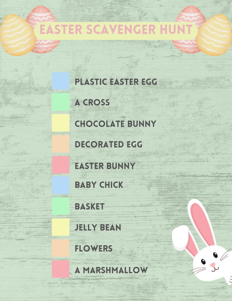 Easter Scavenger Hunt Printable File Etsy Easter Scavenger Hunt Printable File Etsy