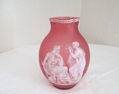 Thomas Webb figural cameo glass vase
