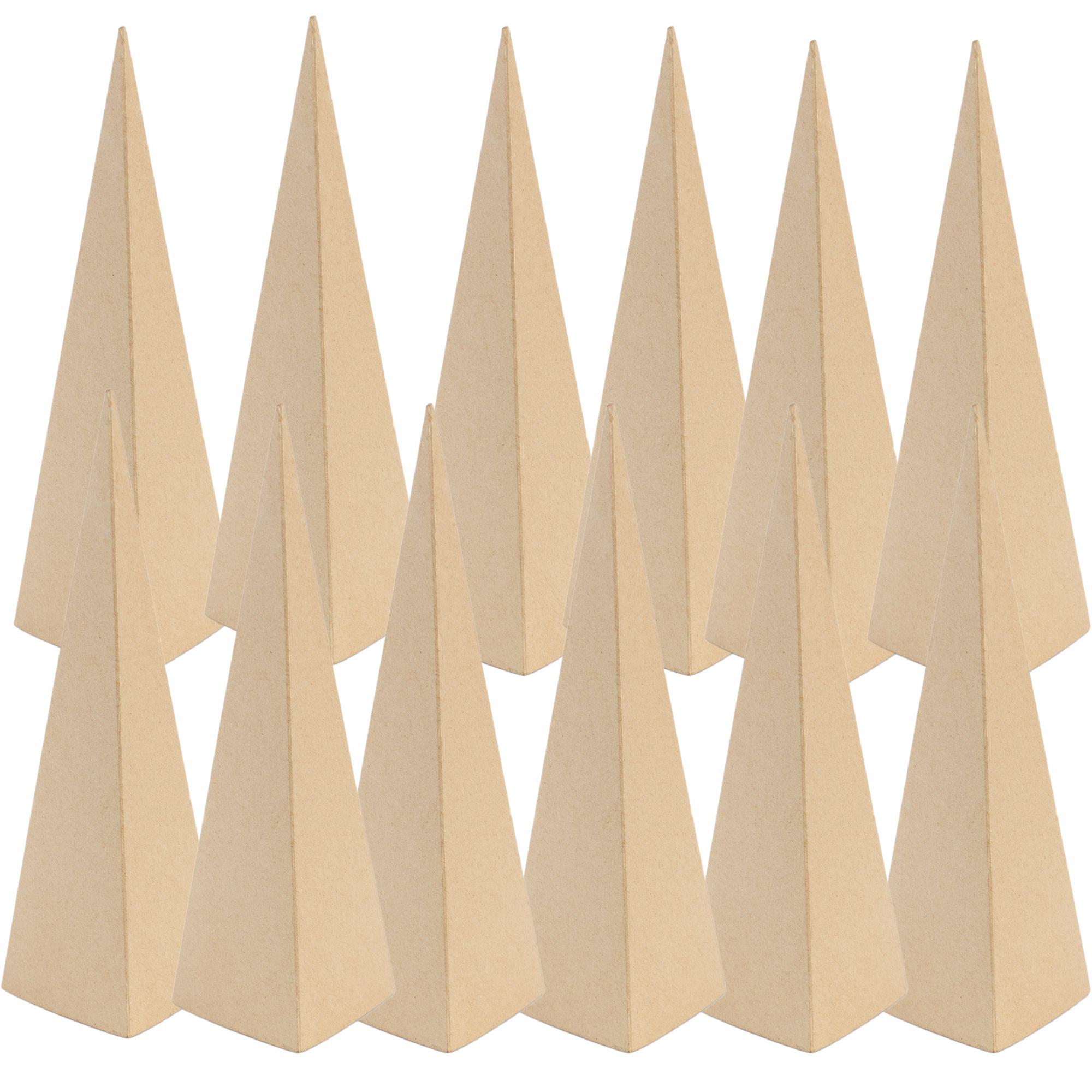 Paper Mache Triangle Craft Cones, 3 Sizes
