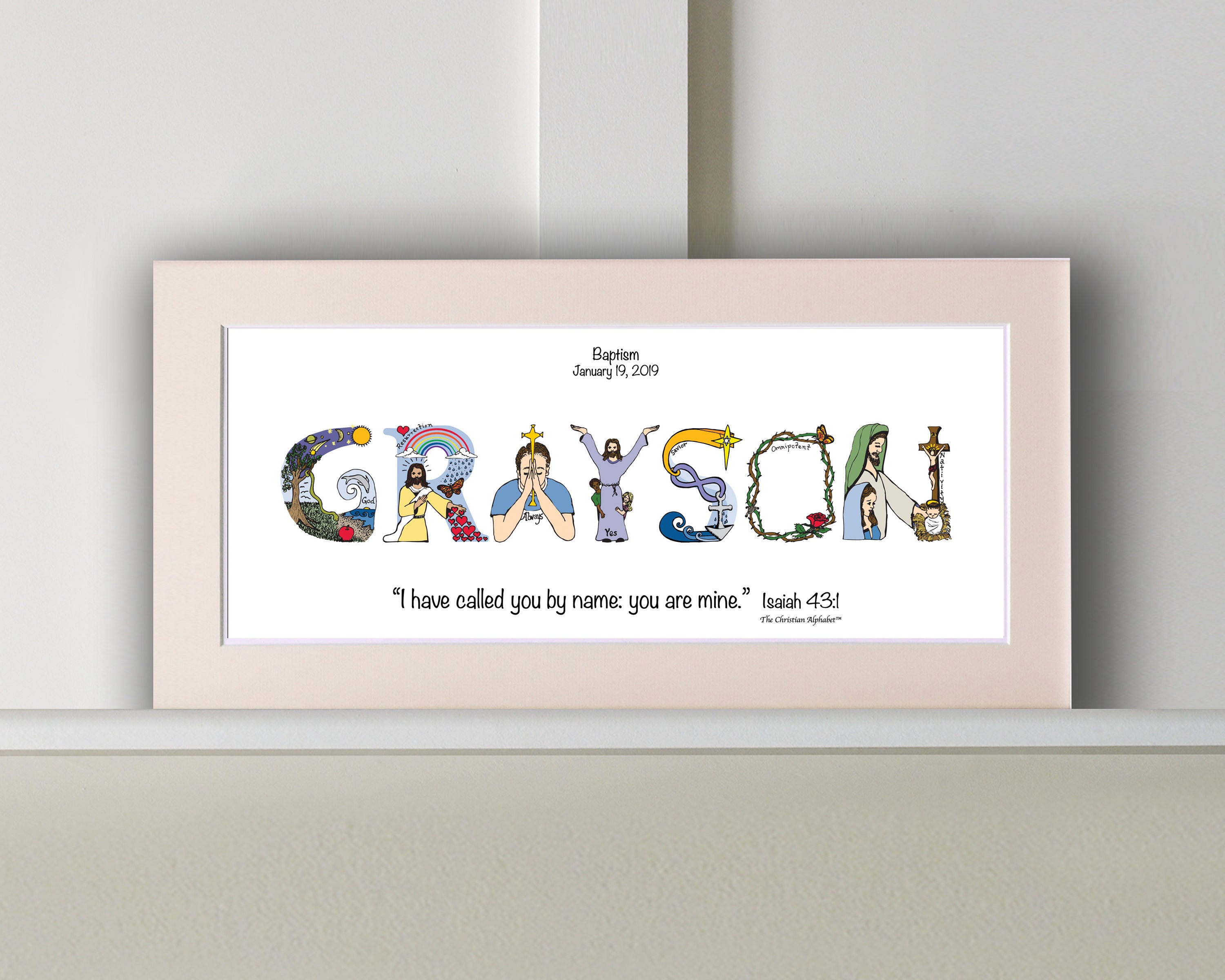 Catholic Baptism Gift for Baby Boys or Baby Girls 10x20 Etsy