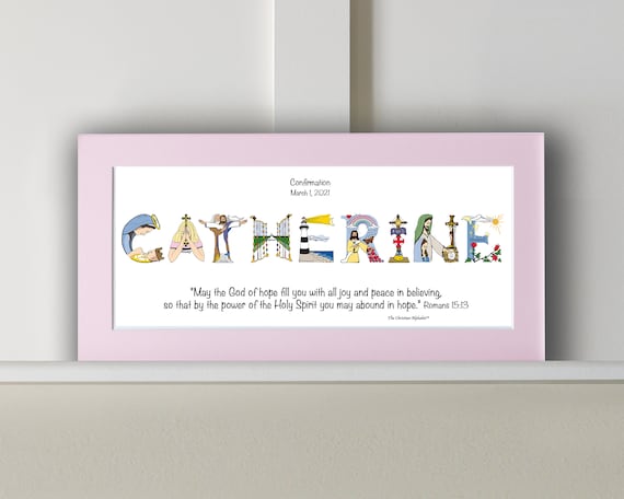 Confirmation Gifts for Girls Personalized Gifts for Teen Girls or Adults  10x20 Name Art Print optional Frame 