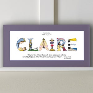 Confirmation Gifts for Girls Personalized gifts for teen girls or adults 10x20 Name Art Print Optional Frame image 2
