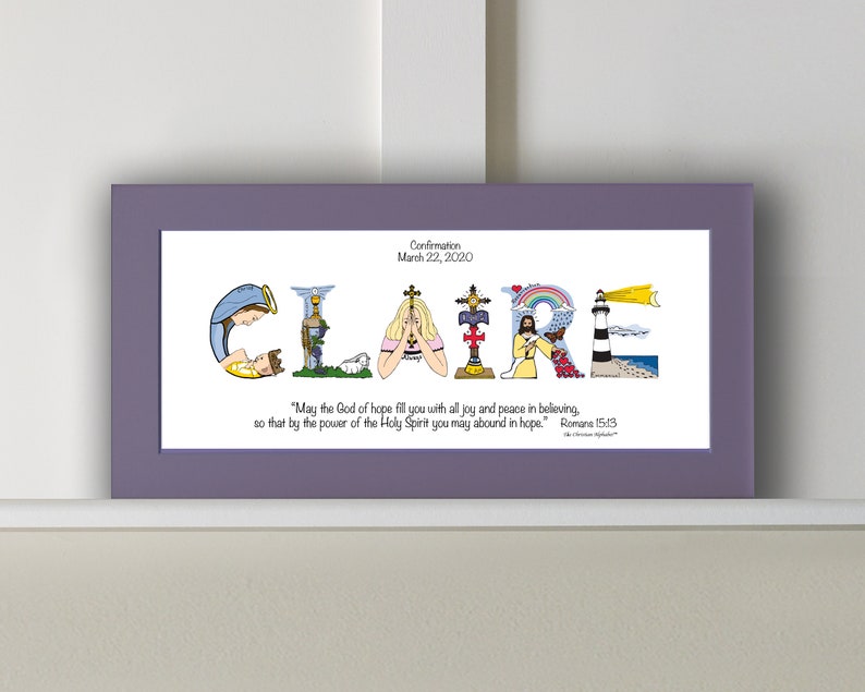 Confirmation Gifts for Girls Personalized gifts for teen girls or adults 10x20 Name Art Print Optional Frame image 2