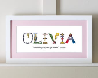 Catholic Baby Gifts | Custom Bible Verse Wall Art for Nursery