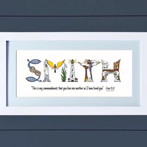 Christian Name Art Printable – Digital Download with Bible Verse
