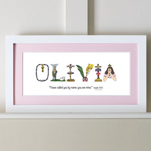 Confirmation Gifts for Girls Personalized gifts for teen girls or adults 10x20 Name Art Print Optional Frame image 6