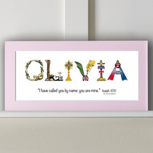 Confirmation Gifts for Girls - Personalized gifts for teen girls or adults - 10x20 Name Art Print *Optional Frame*