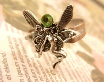 Anello nobile con elfo color argento misura regolabile idea regalo ragazza fata gioielli