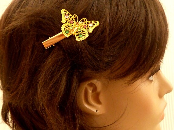 Elegant Hair Clip With Filigree Ornament Gold Color Hair  display picture 2