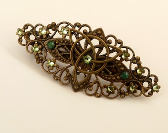 Ireland hair clip with Celtic knots bronze colored gift idea woman
