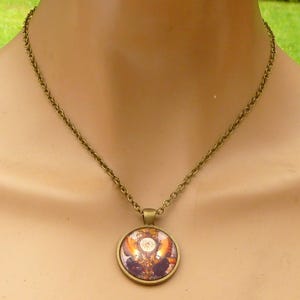 Necklace with grandfather clock and butterfly wings Steampunk style jewelry bronze-colored gift idea best friend