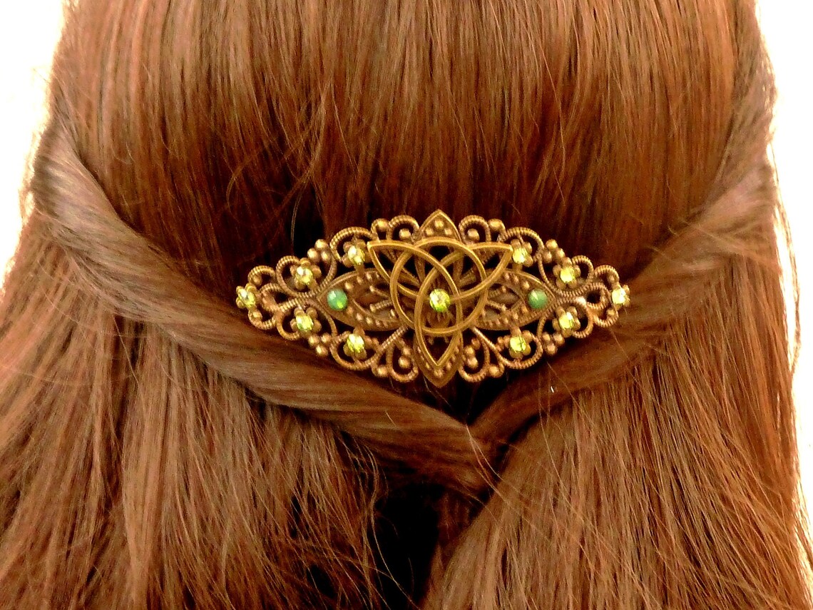 Ireland hair clip with Celtic knots bronze colored gift idea Etsy