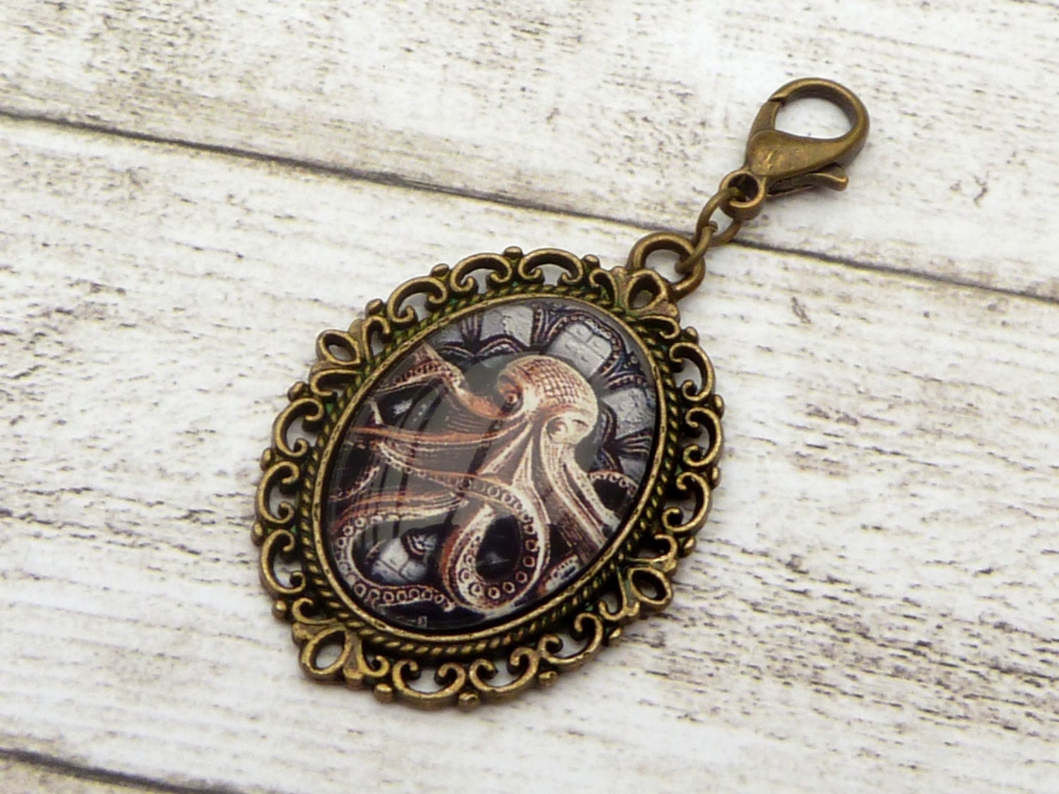 Steampunk Pendant, Octopus, Pendants, Bag charms, jewelry for clothes, gift idea, gift, gift best friend