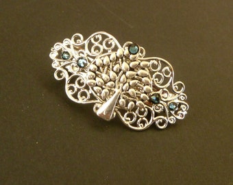 Small ireland hair clip with tree ornament in blue silver gift idea woman