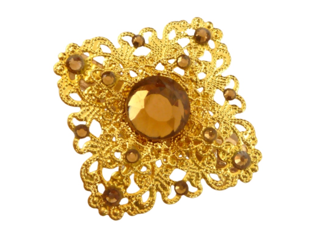Pince à Cheveux Décorative - Pierre Marron Et Perles - Multicolore - Neuf Avec étiquettes