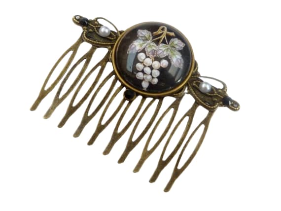 Vintage-Inspired Hair Comb Set with Bird and Grape Designs Amazon.com : 8 Pack Vintage Hair Side Combs for Women  main image 4
