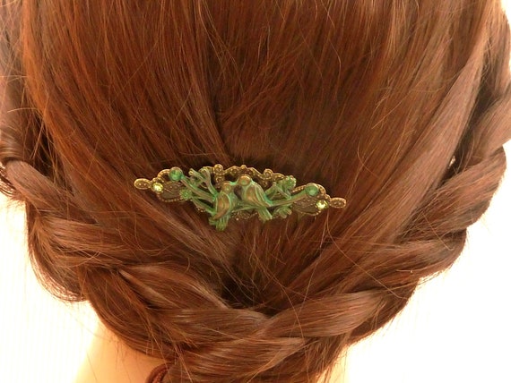 Hair Comb in Antique Style With Bird Pair of Vintage Hair  display picture 3