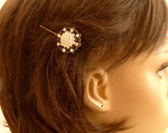 Set di forcine glitterate di 2 perle di strass trasparenti da sposa matrimonio festivo velo attaccamento updo vittoriano - Italia