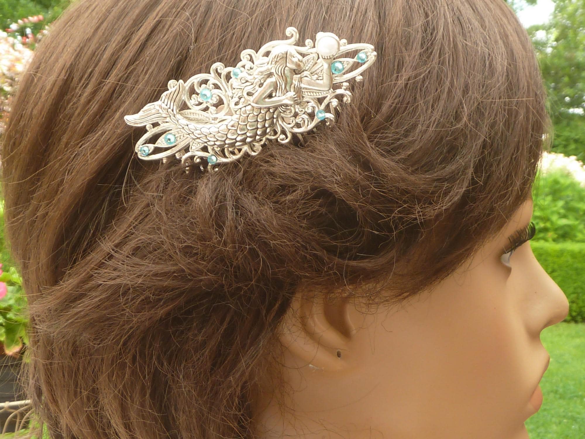 Brass mermaid hair comb accessory handmade DIY Mermaid Hair Brush Craft Tutorial | TikTok main image 4