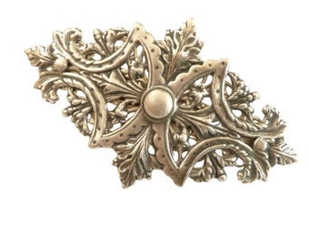 Large hair clip antique silver high quality oxidized brass heavy quality bridal wedding updo hair accessories