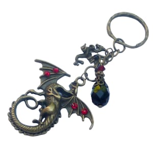 Noble keychain with dragon ornaments red bronze gift for him and her small gifts