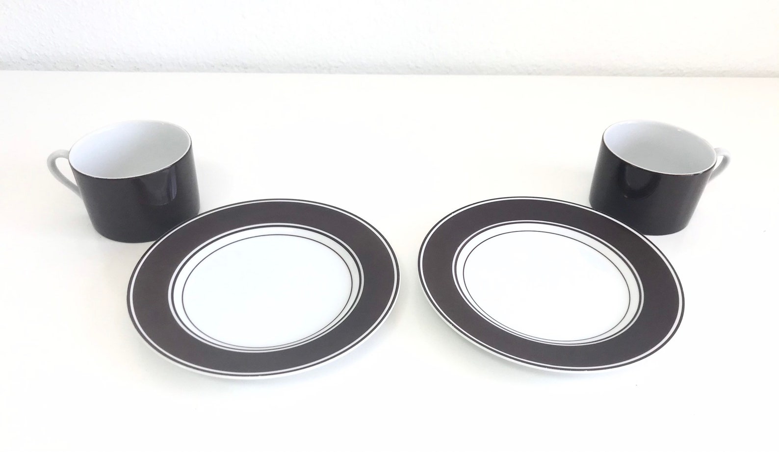 2 Vintage Coffee Cup & Plate Sets rondelet Etsy