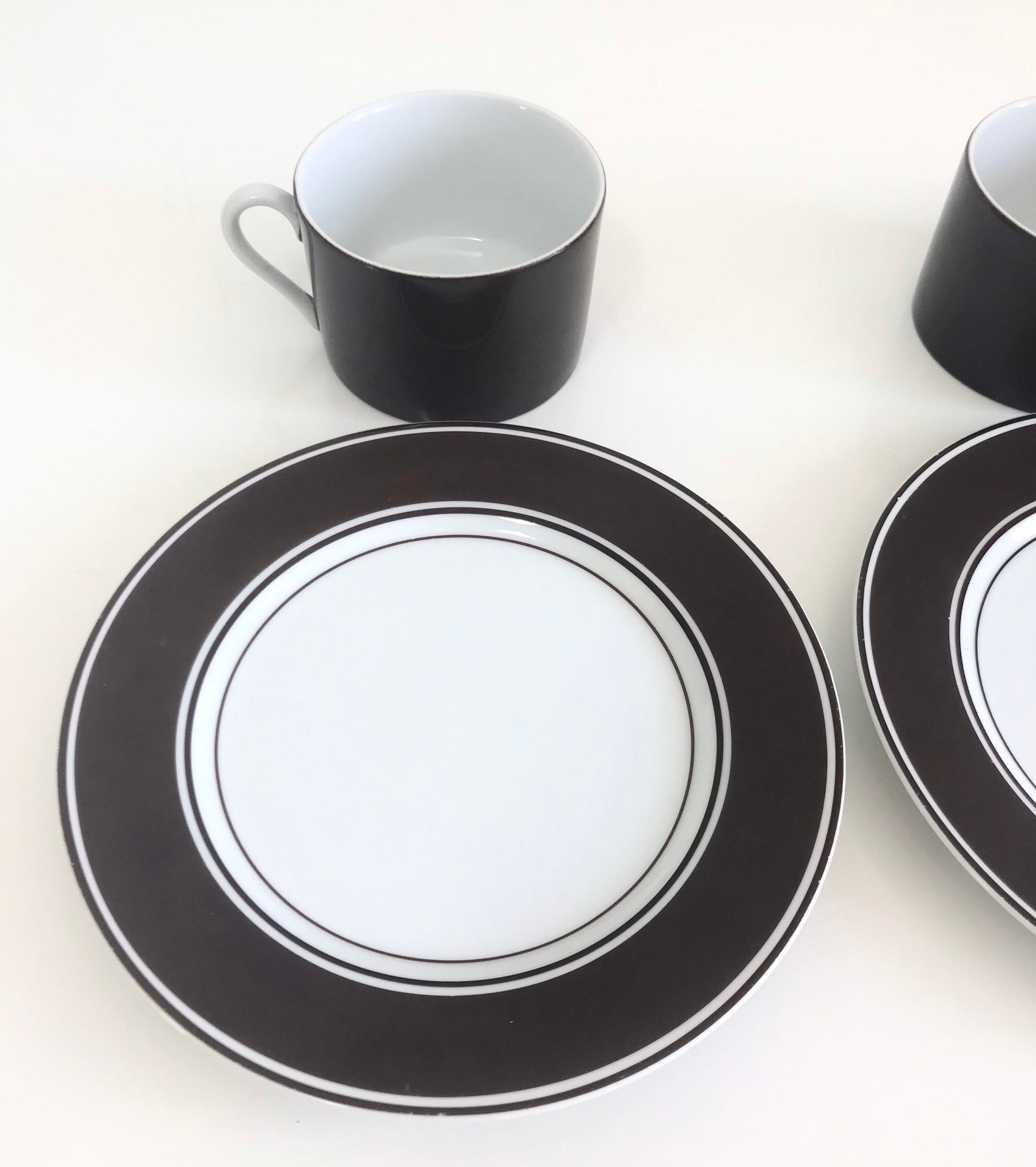 2 Vintage Coffee Cup & Plate Sets rondelet Etsy